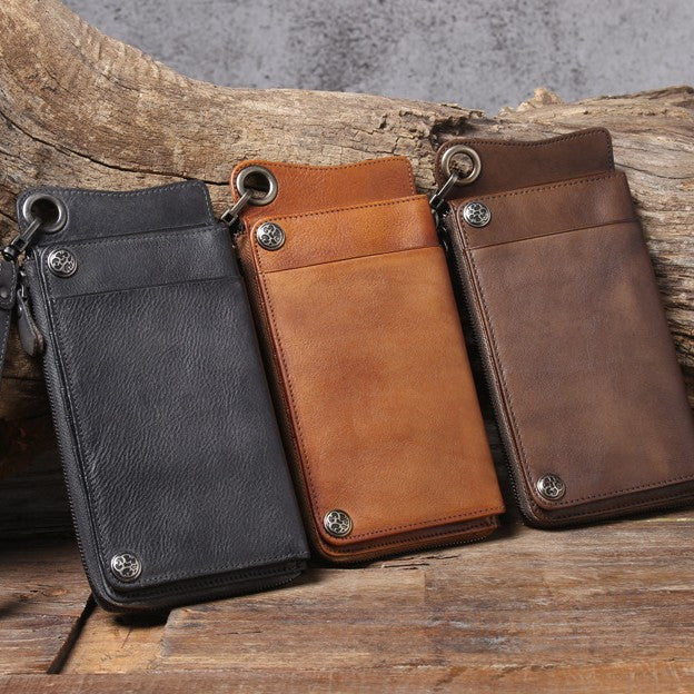 Multi-Functional Genuine Leather Long Wallet & Card Case-Handbags, Wallets & Cases-Coffee-Free Shipping Leatheretro