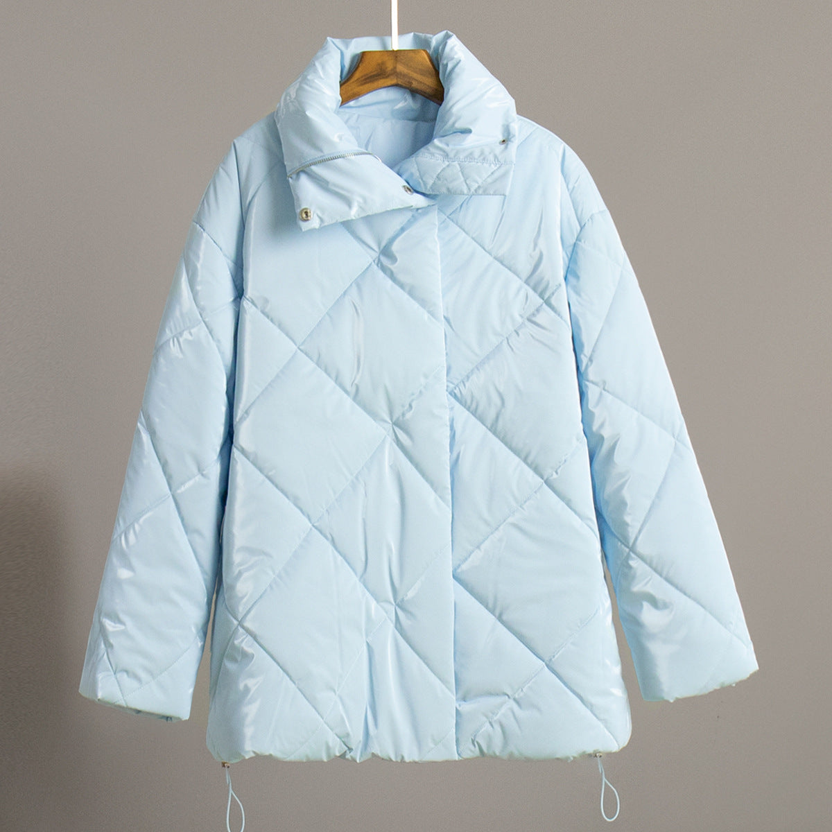 Fashion Casual Winter Cotton Jacket Coats-Outerwear-Sky Blue-S-Free Shipping Leatheretro