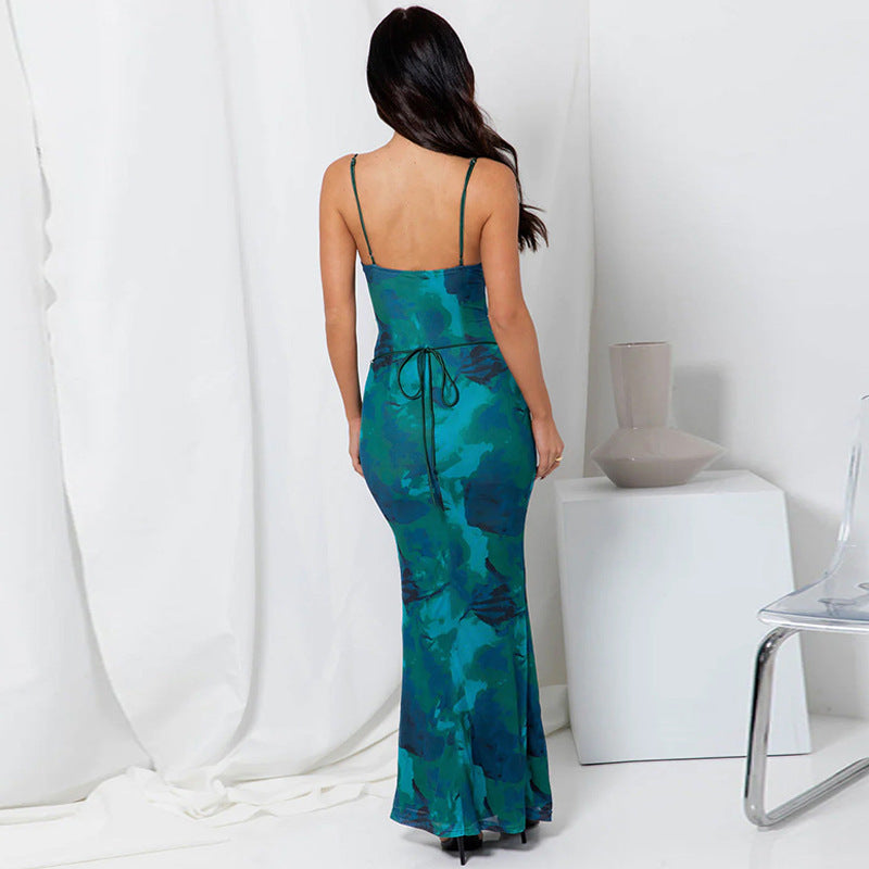 Sexy Strapless Lace Up Long Sheath Dresses-Dresses-Green-S-Free Shipping Leatheretro