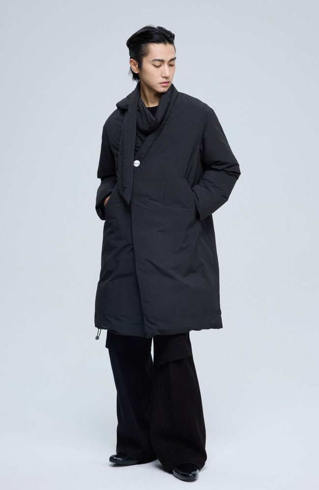 ALVNG AR ANTS Scarf-Linked Waterproof Puffer Coat-Jacket-S-Light Gray-Free Shipping Leatheretro