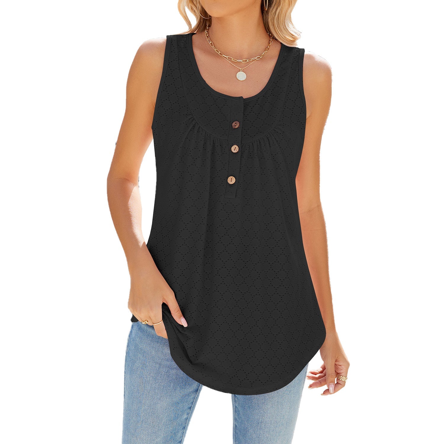 Summer Sleeveless Women Tank Tops-Shirts & Tops-Black-S-Free Shipping Leatheretro