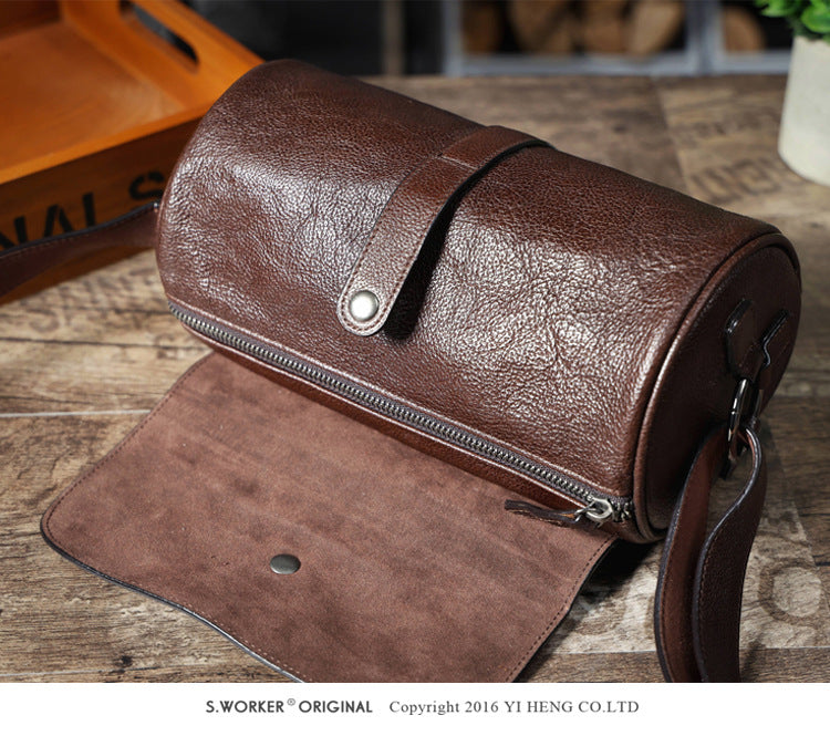 Genuine with Full-Grain Vegetable-Tanned Leather Bag-Handbags-Dark Coffee-Free Shipping Leatheretro