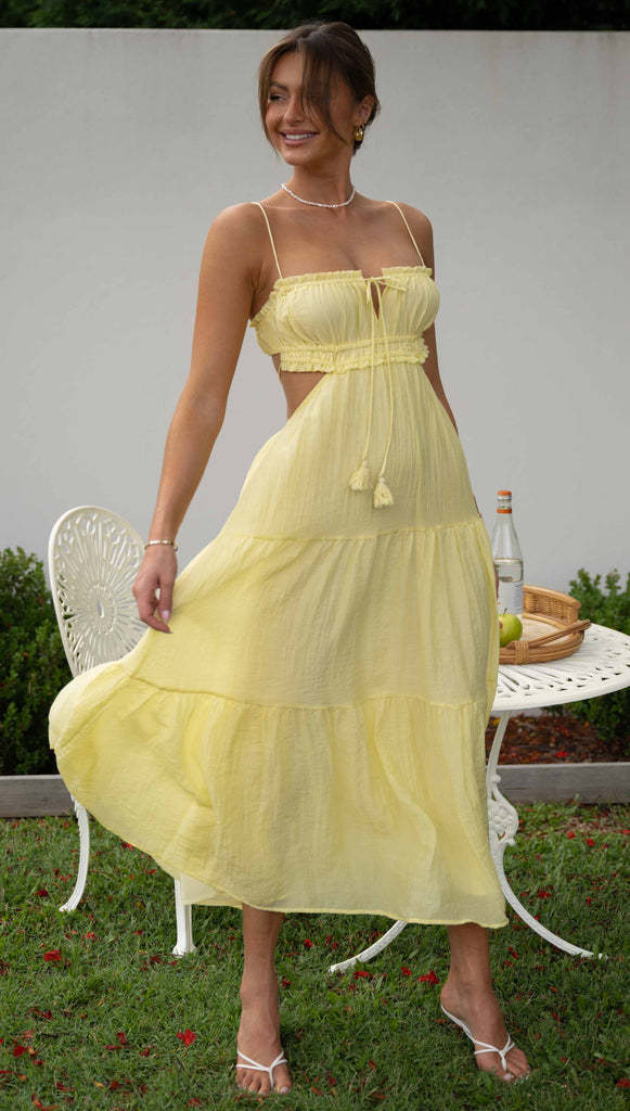 Sexy Sleeveless Long Summer Dresses-Dresses-Yellow-S-Free Shipping Leatheretro