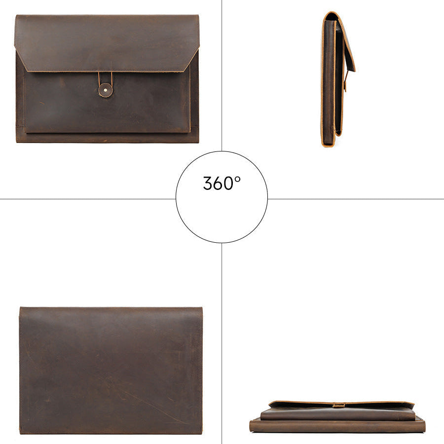 Premium Crazy Horse Leather Retro Laptop Bag Protective Case-Small 13"-Free Shipping Leatheretro
