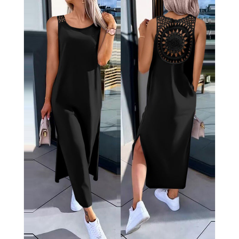 Fashion Sleeveless Long Dresses-Dresses-Black-S-Free Shipping Leatheretro