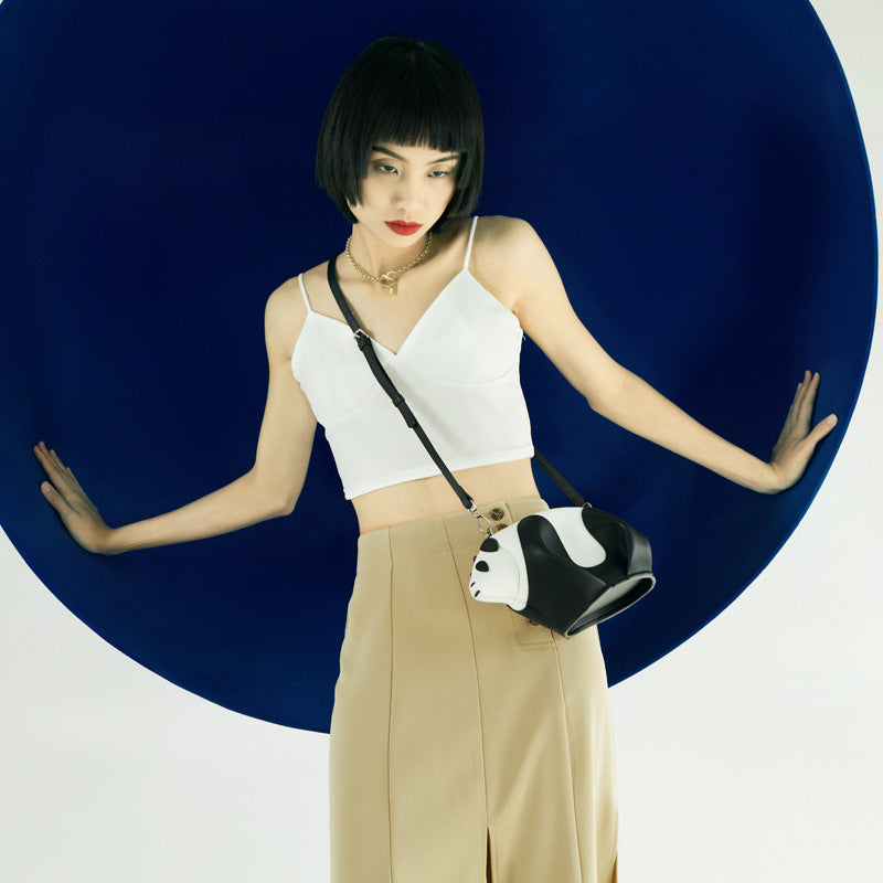 Genuine Leather Panda Crossbody Bag for Women-Handbags-Panda-Free Shipping Leatheretro