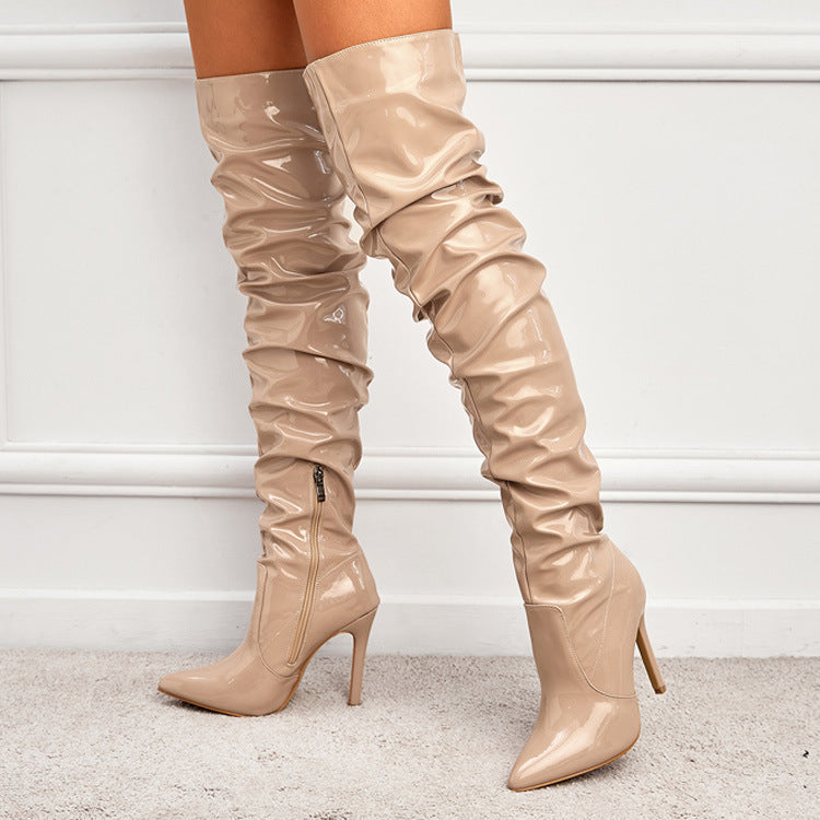 Fashion High Heels Thigh High Women Boots-boots-Apricot-35-Free Shipping Leatheretro