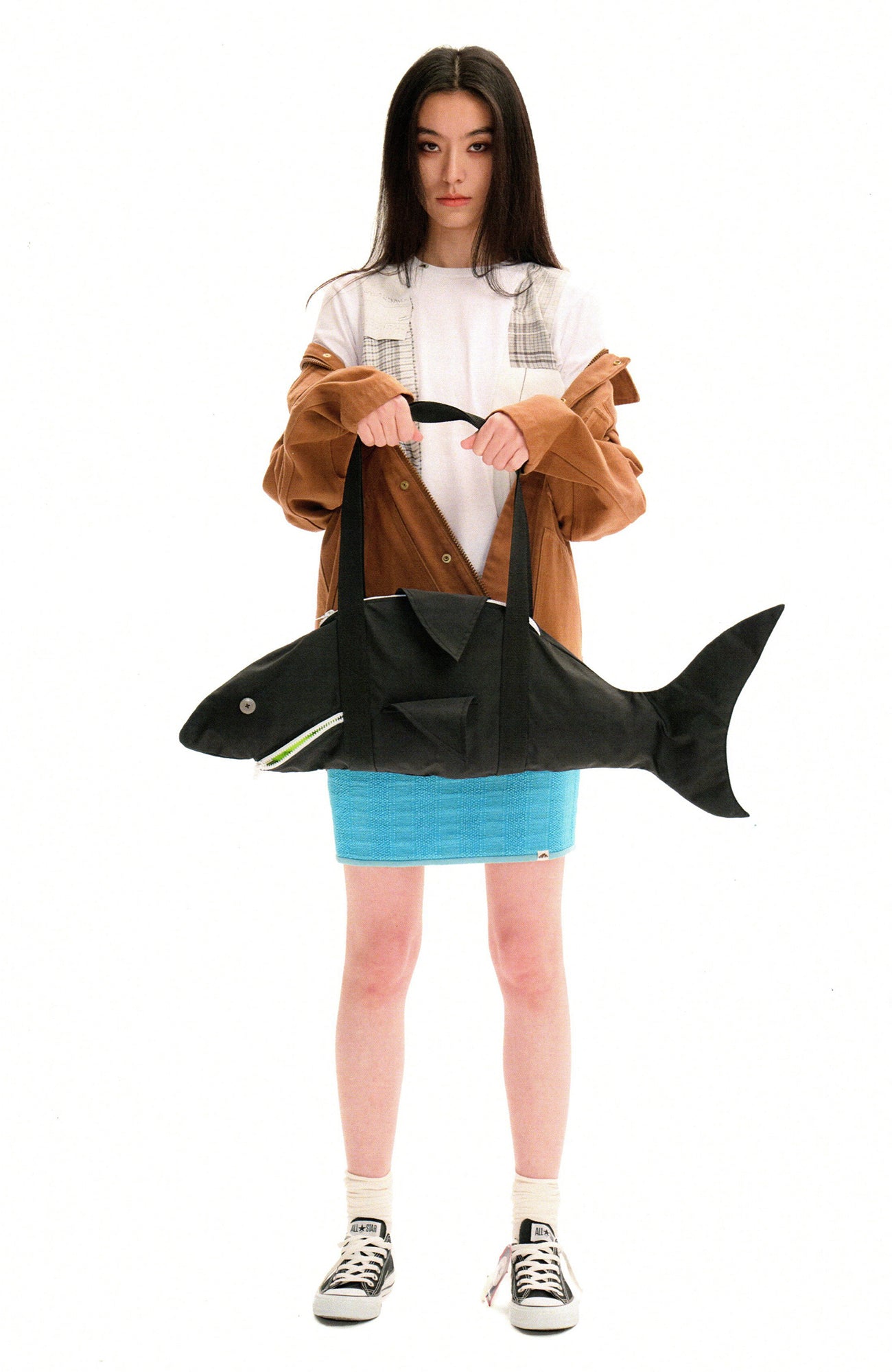 URBAN+FOREST Shark-Shaped Shoulder Bag-Bag-One Size-Yellow-Free Shipping Leatheretro