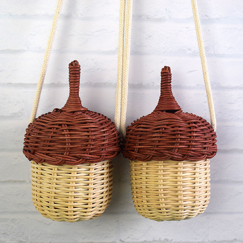 Mini Crossbody Woven Bag with Lid-Brown-Free Shipping Leatheretro
