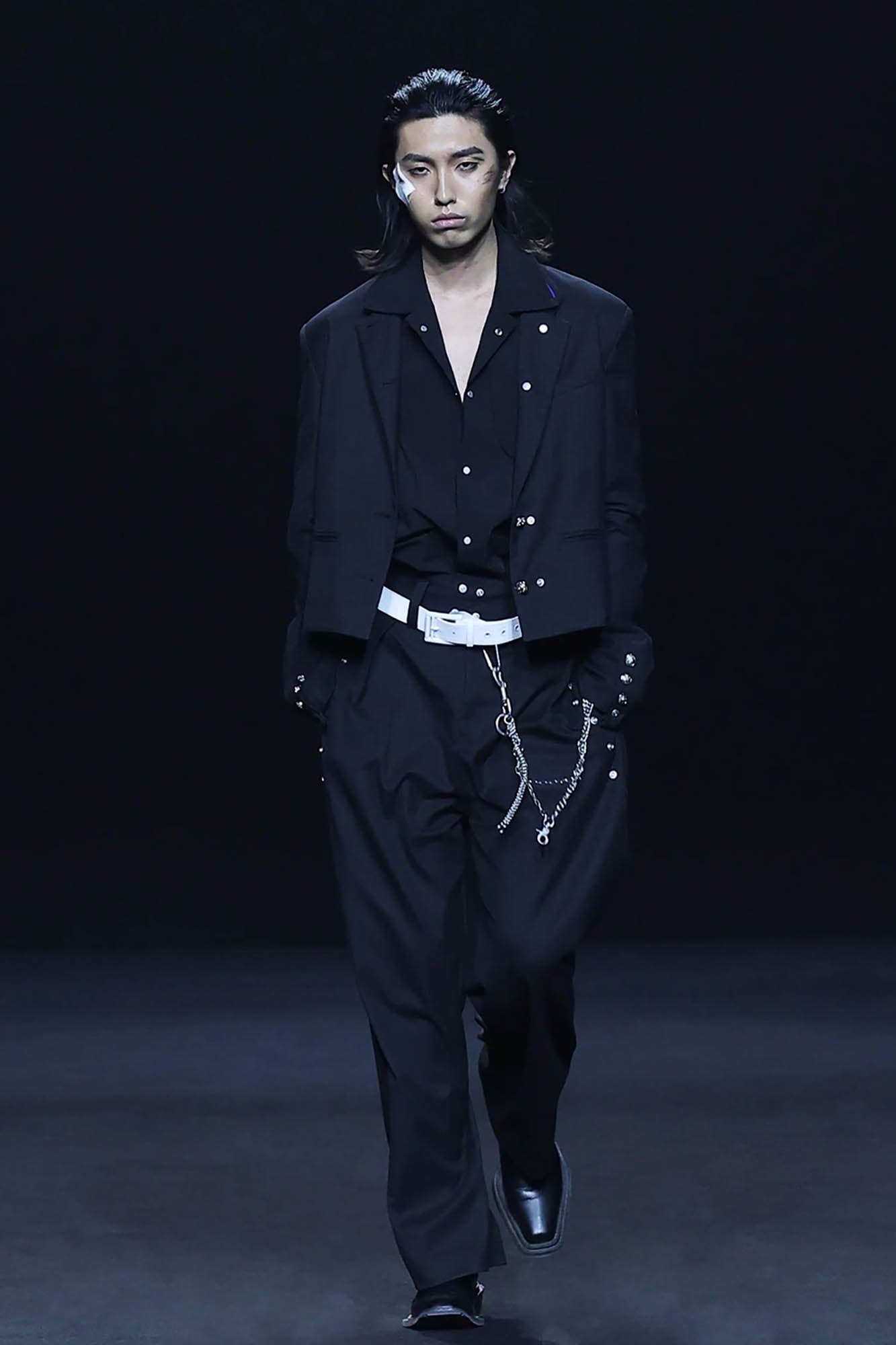 FACEONLAB Wool-Blended Cropped Uniform Blazer-Jacket-M-Without Badge-Free Shipping Leatheretro