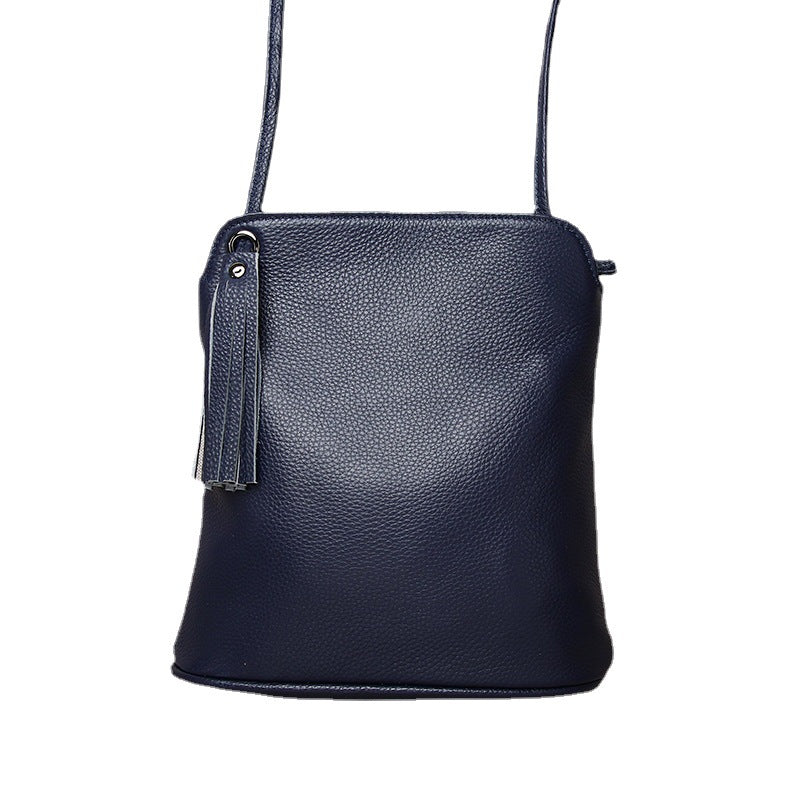 Women's Soft Genuine Leather Bucket Bag-Black Small-Free Shipping Leatheretro