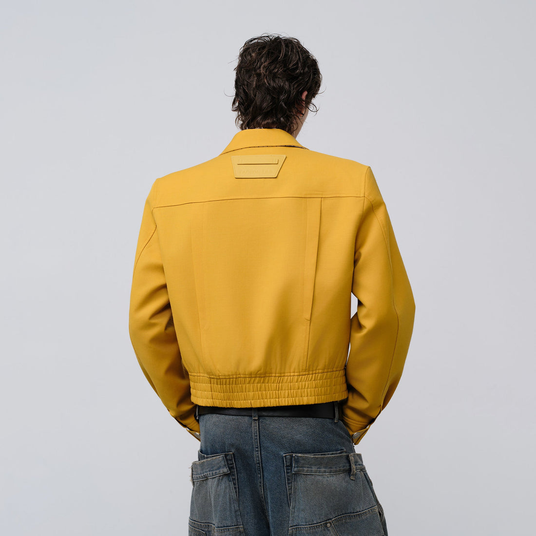 FACEONLAB Cropped Harrington Zip Jacket Yellow-Jacket-M (Preorder)-Free Shipping Leatheretro