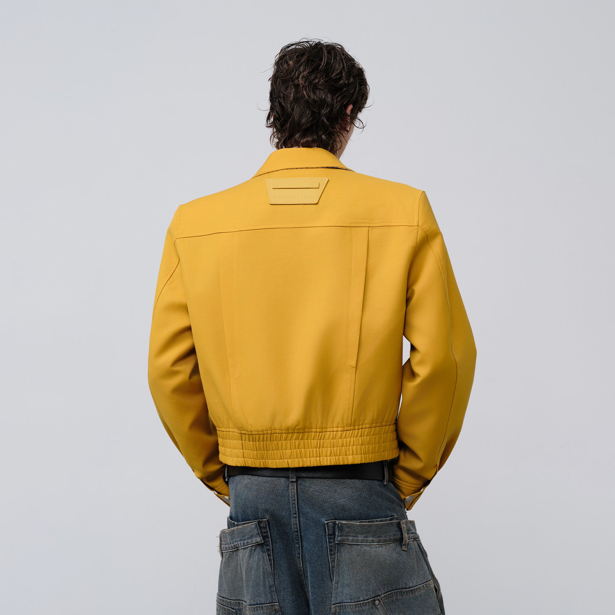 FACEONLAB Cropped Harrington Zip Jacket Yellow-Jacket-M (Preorder)-Free Shipping Leatheretro