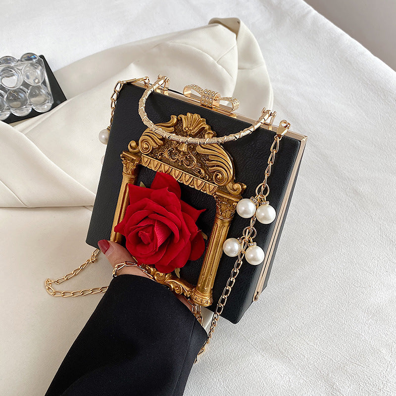 Fashion Women Pearl Design Chain Evening Party Clutch Bags-Handbags-Black Angel-Free Shipping Leatheretro