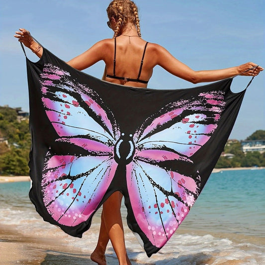 Sexy 3D Floral Butterfly Summer Beach Dresses-Swimwear-Black-S-Free Shipping Leatheretro