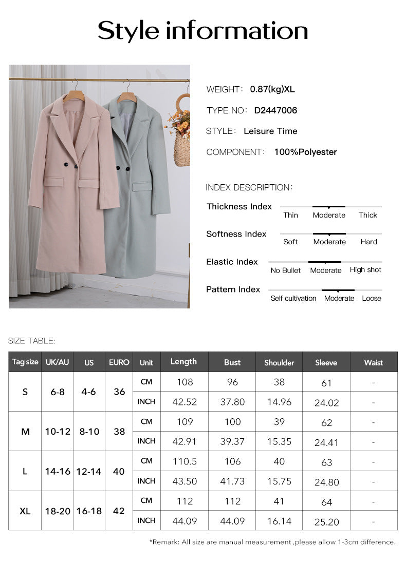 Fashion Women Turnover Collar Blazer Coats-Coats & Jackets-Apricot-S-Free Shipping Leatheretro