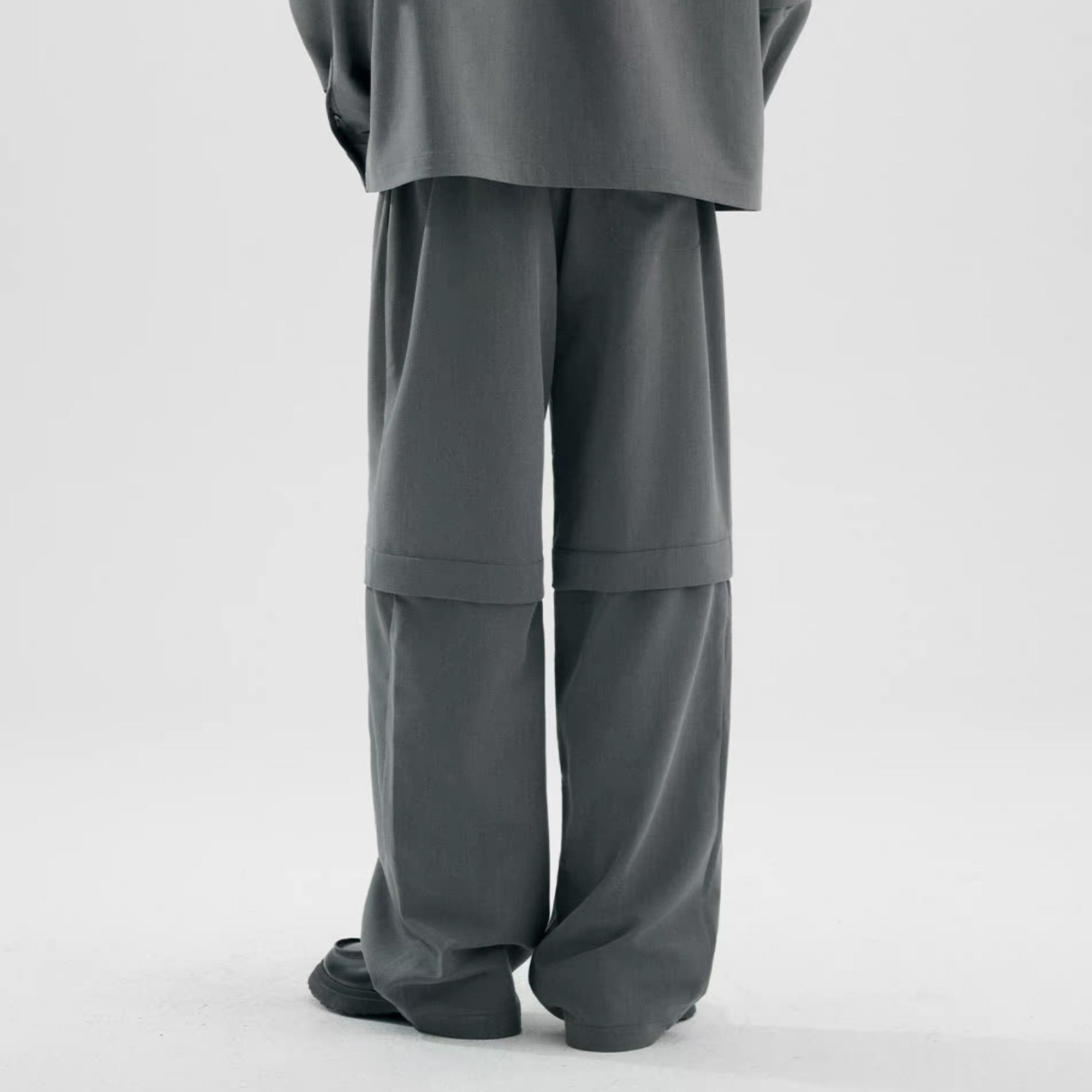 TIWILLTANG Detachable Drawstring Straight-Leg Pants-Pants-S-White-Free Shipping Leatheretro