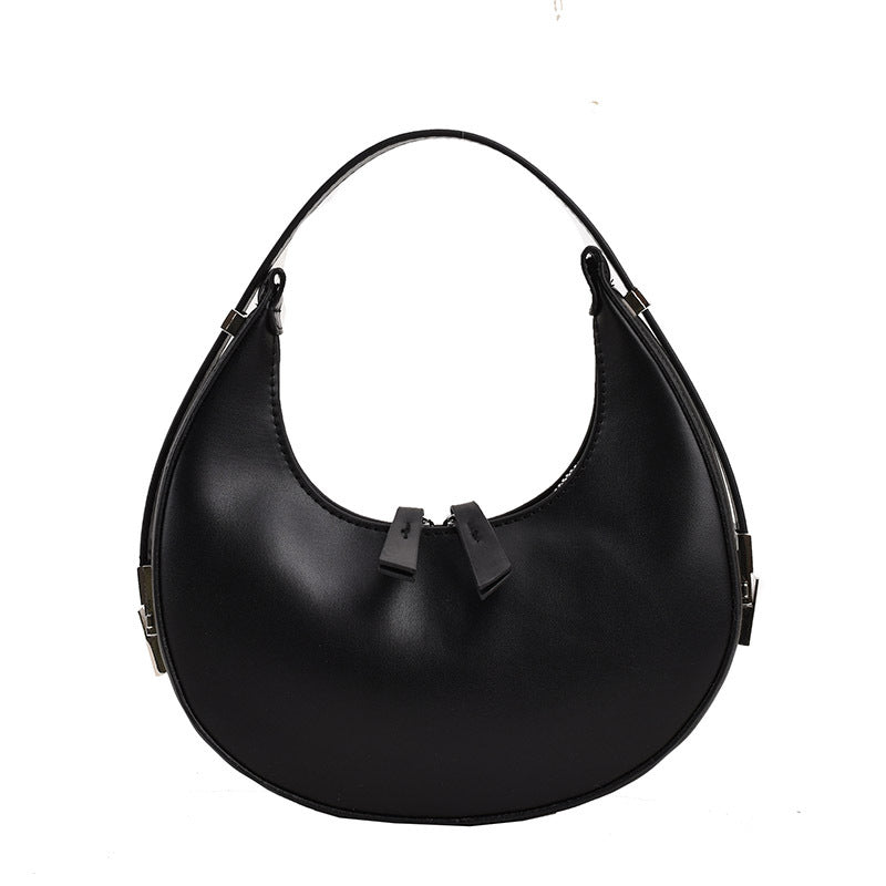 Fashion Moon Shaped Women Handbags-Handbags-Black-Free Shipping Leatheretro