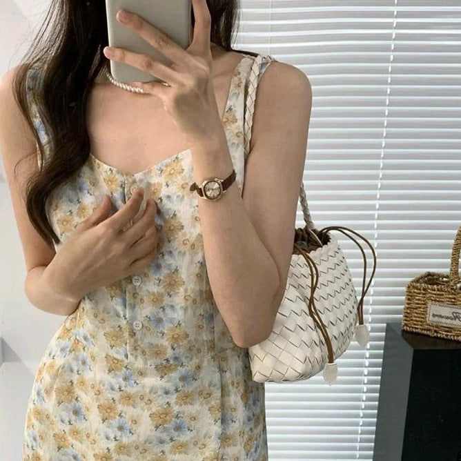 Retro Genuine Leather Woven Handbag for Women-Handbags-Ivory-Free Shipping Leatheretro