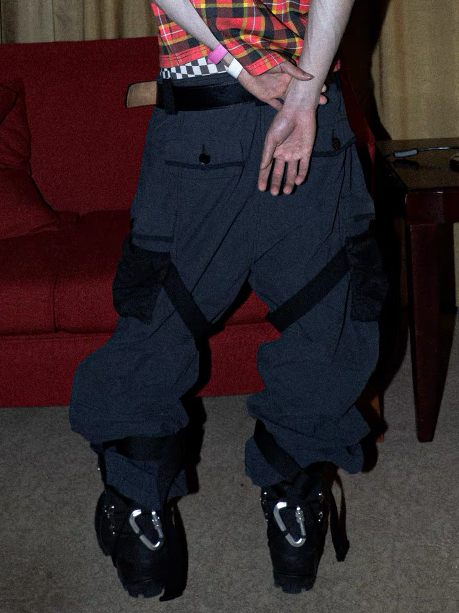 PCCVISION Adjustable Strap Washed Utility Cargo Pants-Pants-S (Preorder)-Free Shipping Leatheretro