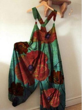 Casual Summer Floral Print Jumpsuits-Jumpsuits & Rompers-1-S-Free Shipping Leatheretro