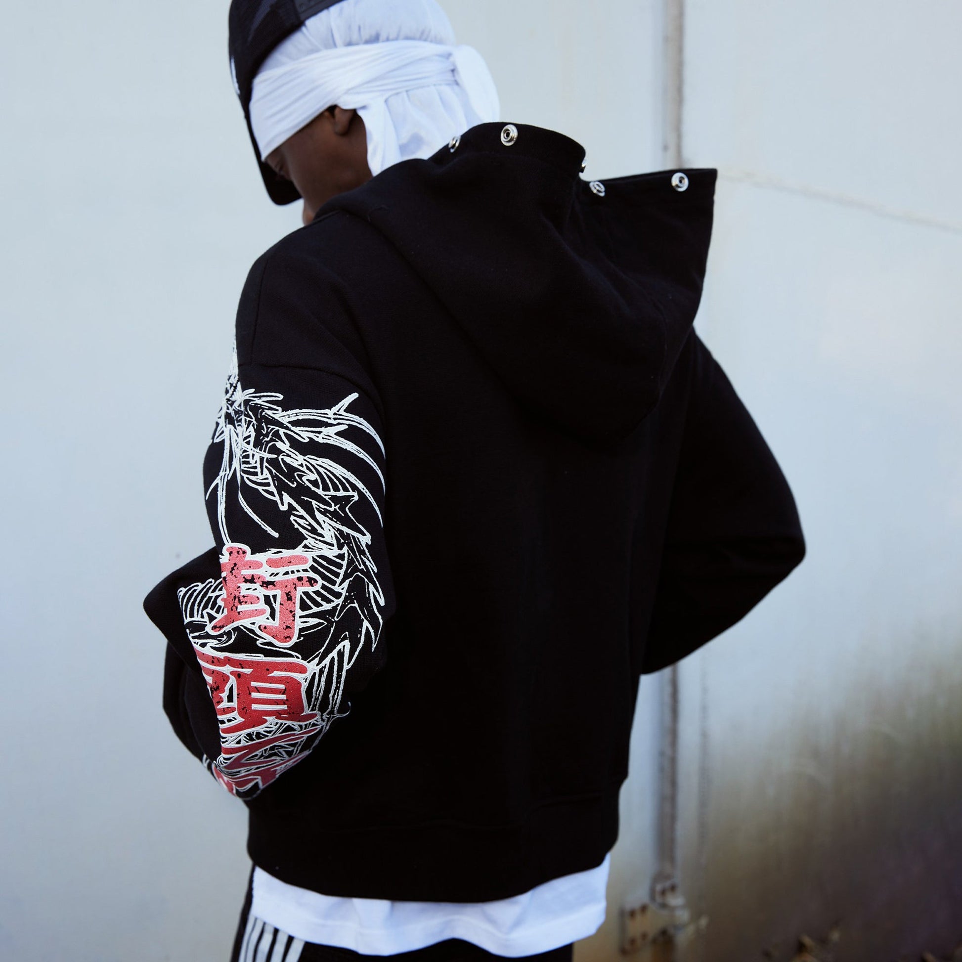 VINKID Graphic Studded Zip-Up Hoodie-Jacket-S-Free Shipping Leatheretro