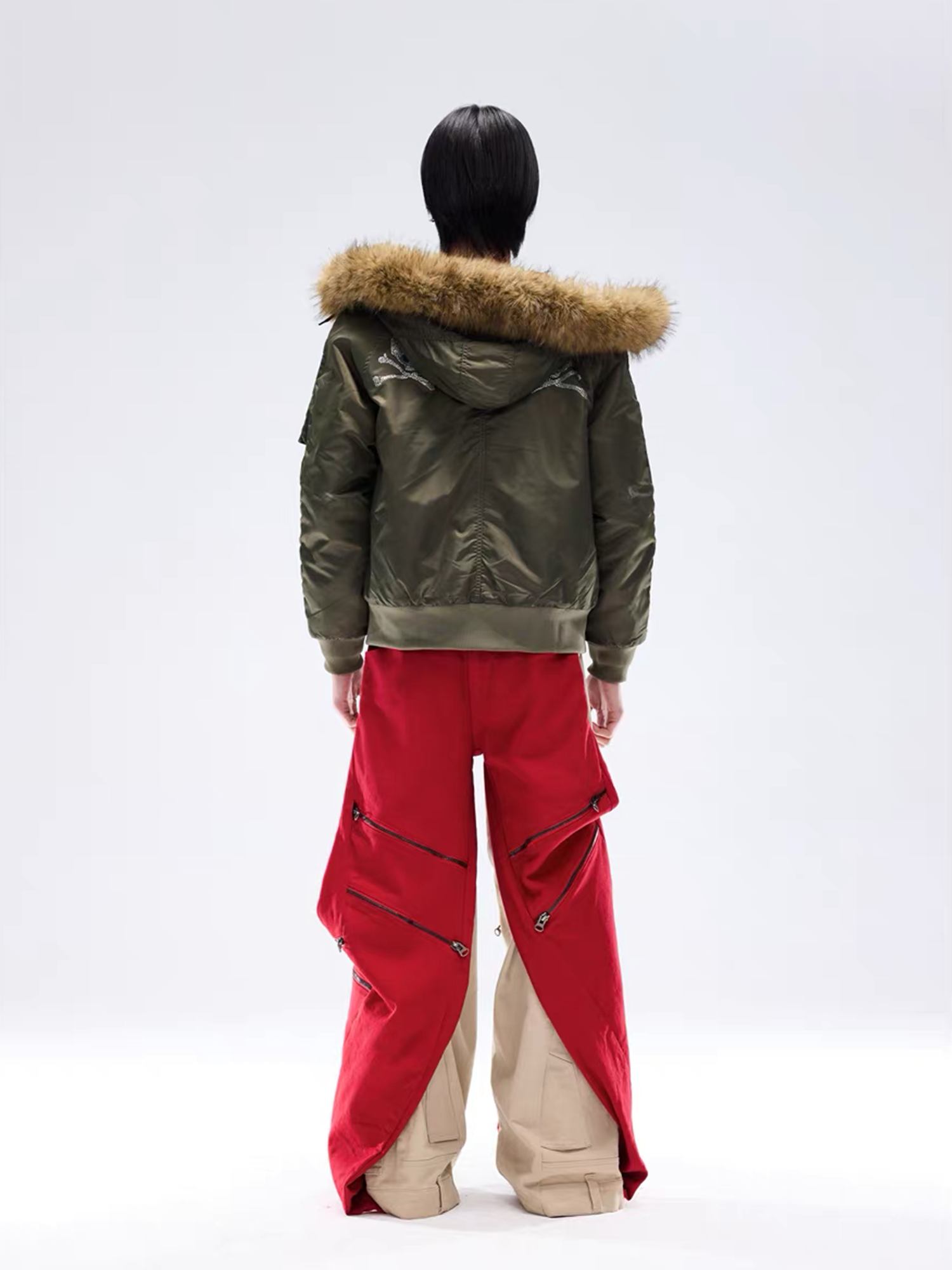 NOTHINGNESS WORLD Faux Fur Patch Hooded Puffer Jacket-Jacket-S (Preorder)-Black-Free Shipping Leatheretro