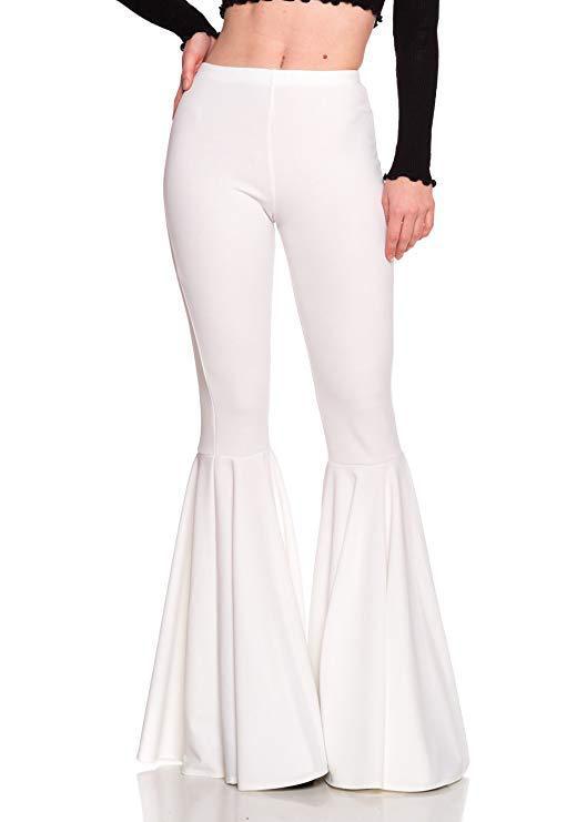 Sexy High Waist Mermaid Flare Pants-Pants-White-S-Free Shipping Leatheretro