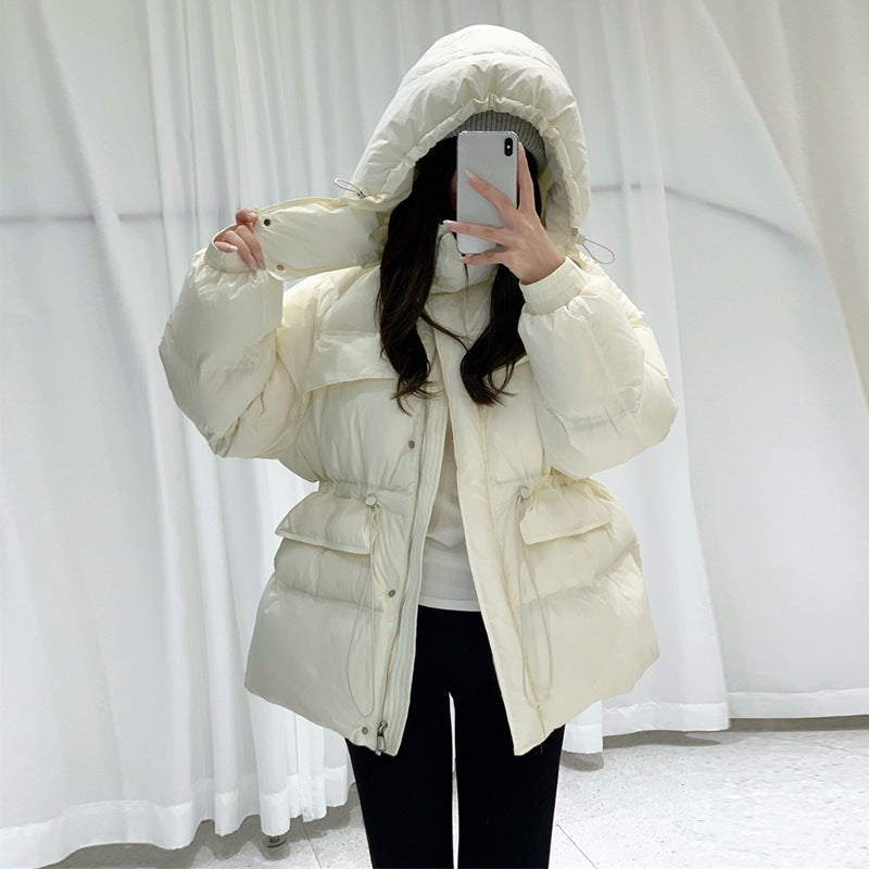 Fashion Short Women's Warm Down Jacket Coats-Coats & Jackets-milky white-S 45-60 Kg-Free Shipping Leatheretro