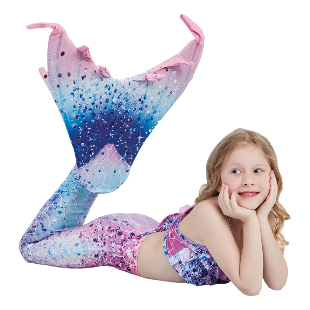 Gorgeous Three Pieces Mermaid Style Swimsuits-Swimwear-E401-110（105-115cm)-Free Shipping Leatheretro