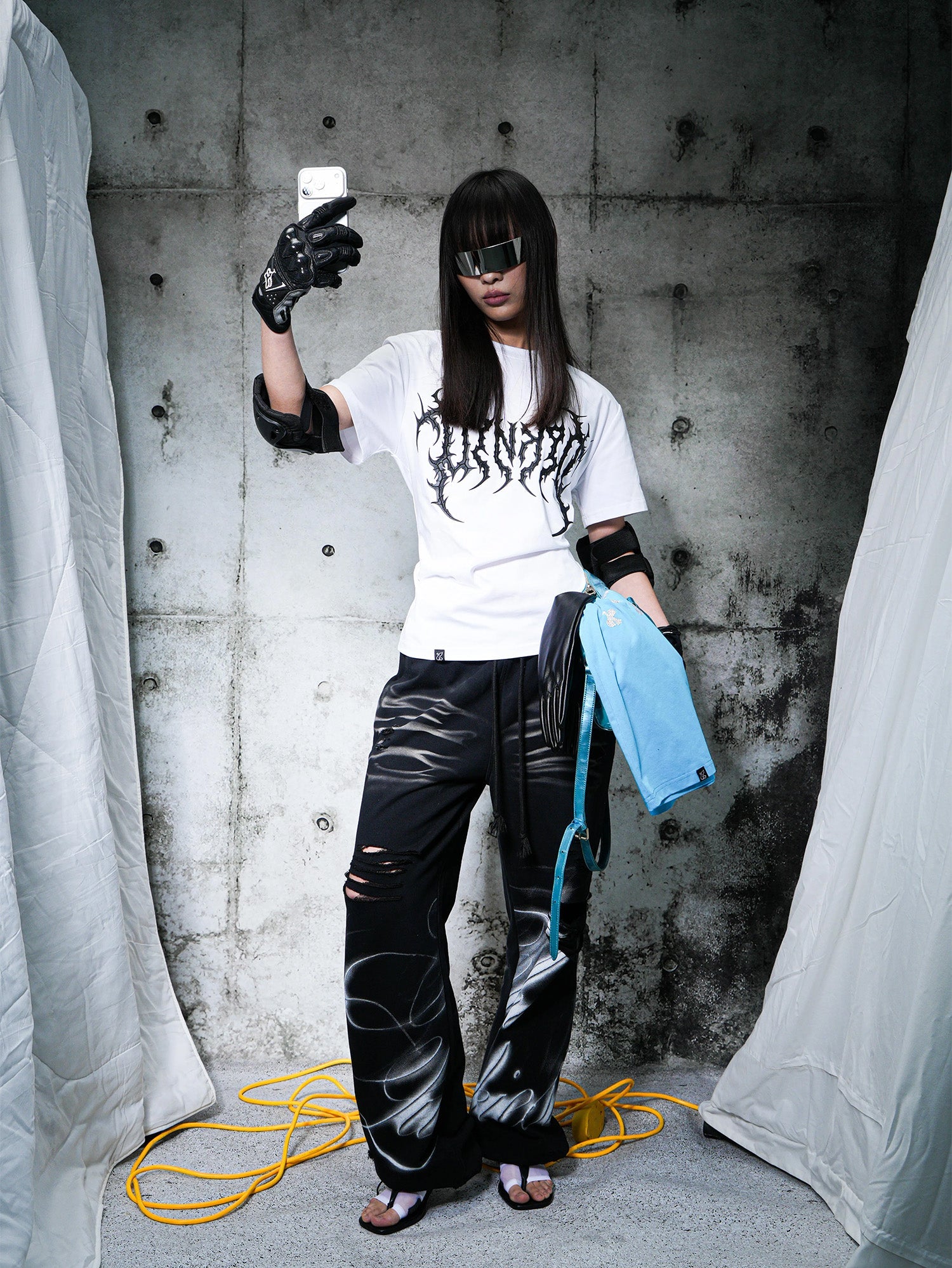 VINKID Washed Whisker Graphic Sweatpants-Pants-S-Free Shipping Leatheretro