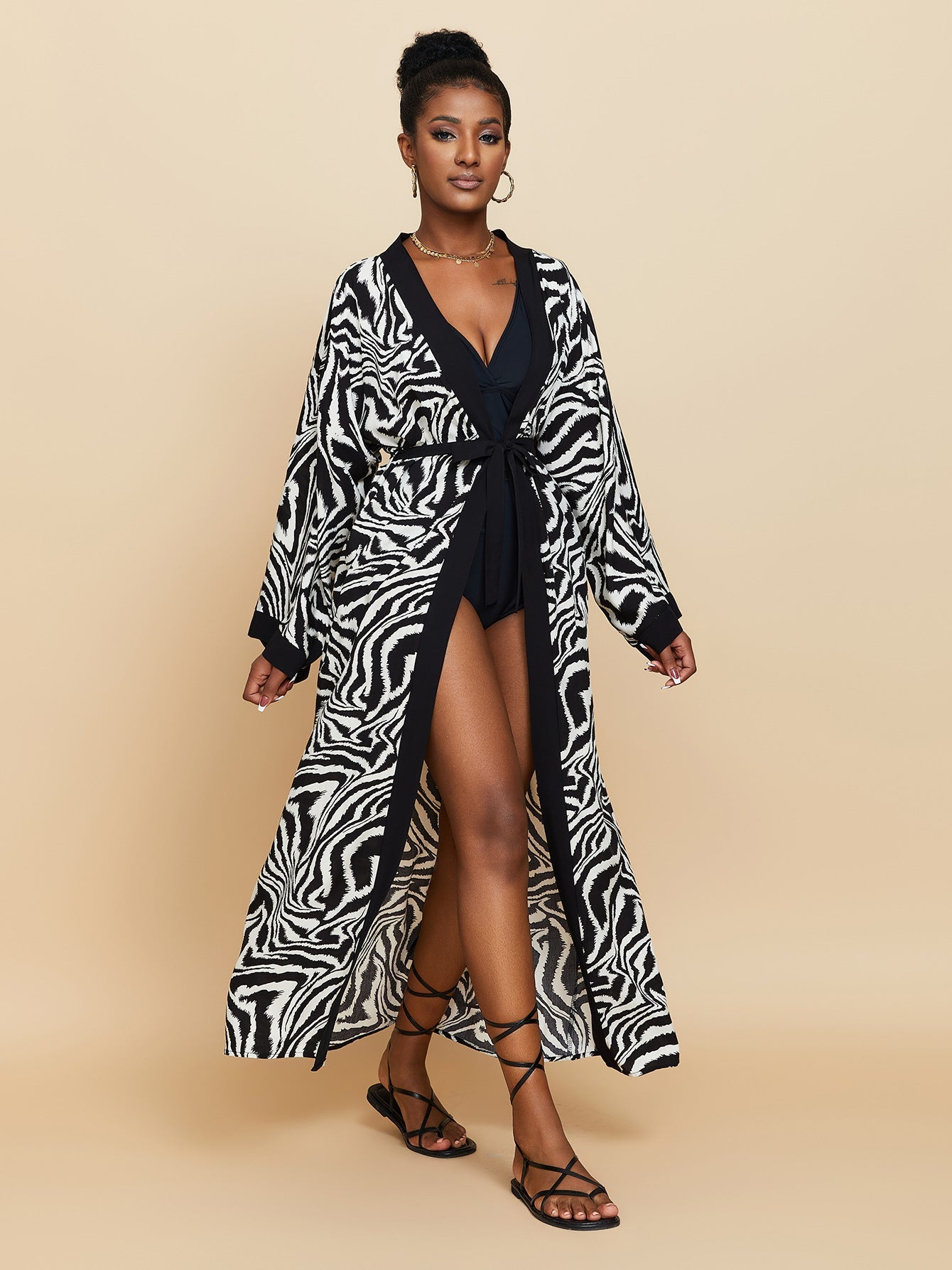 Casual Summer Zebra Print Cover Ups-Cover Ups-A-One Size-Free Shipping Leatheretro