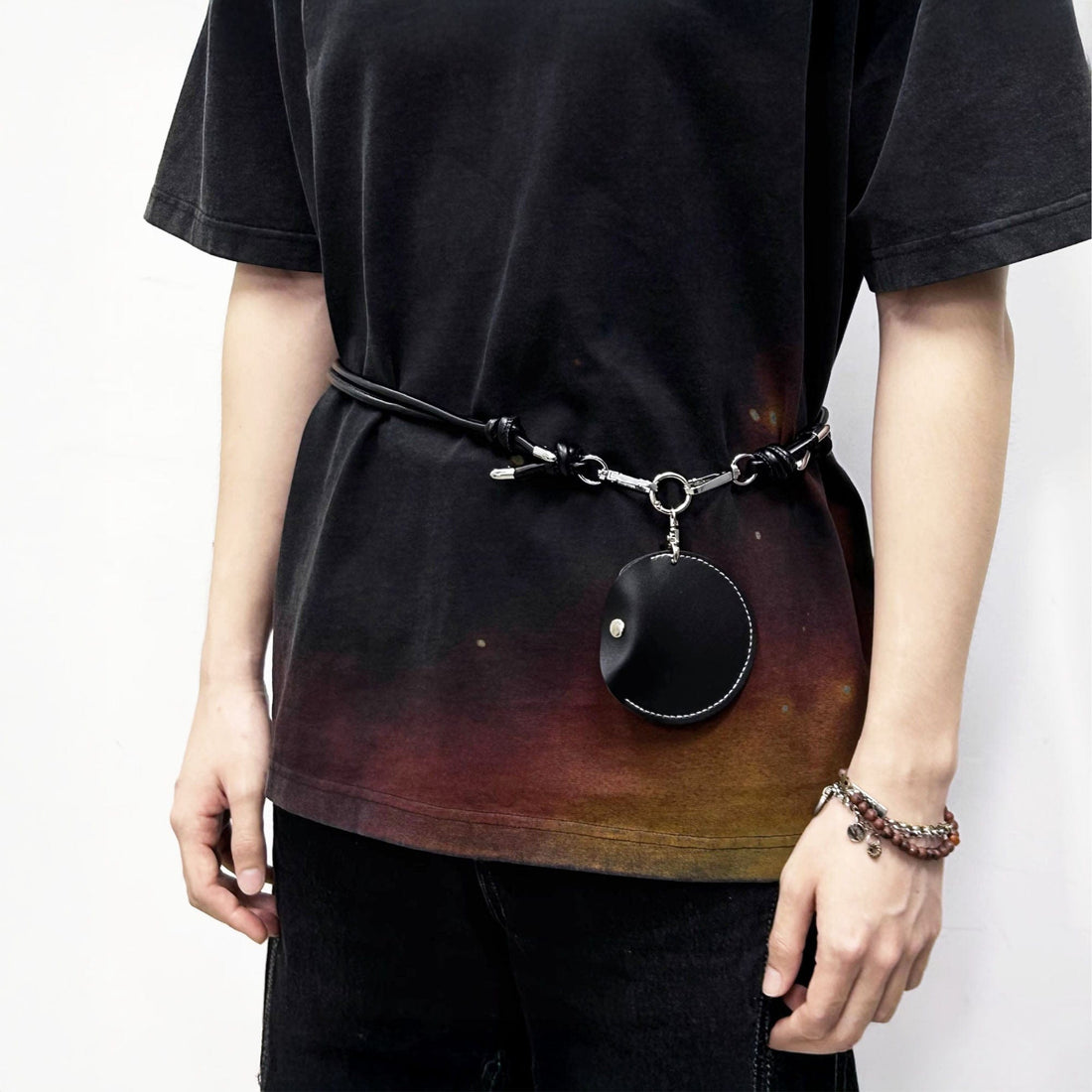 ALVNG AR ANTS Multi-Way Faux Leather Orb Pouch-Bag-Black-Free Shipping Leatheretro