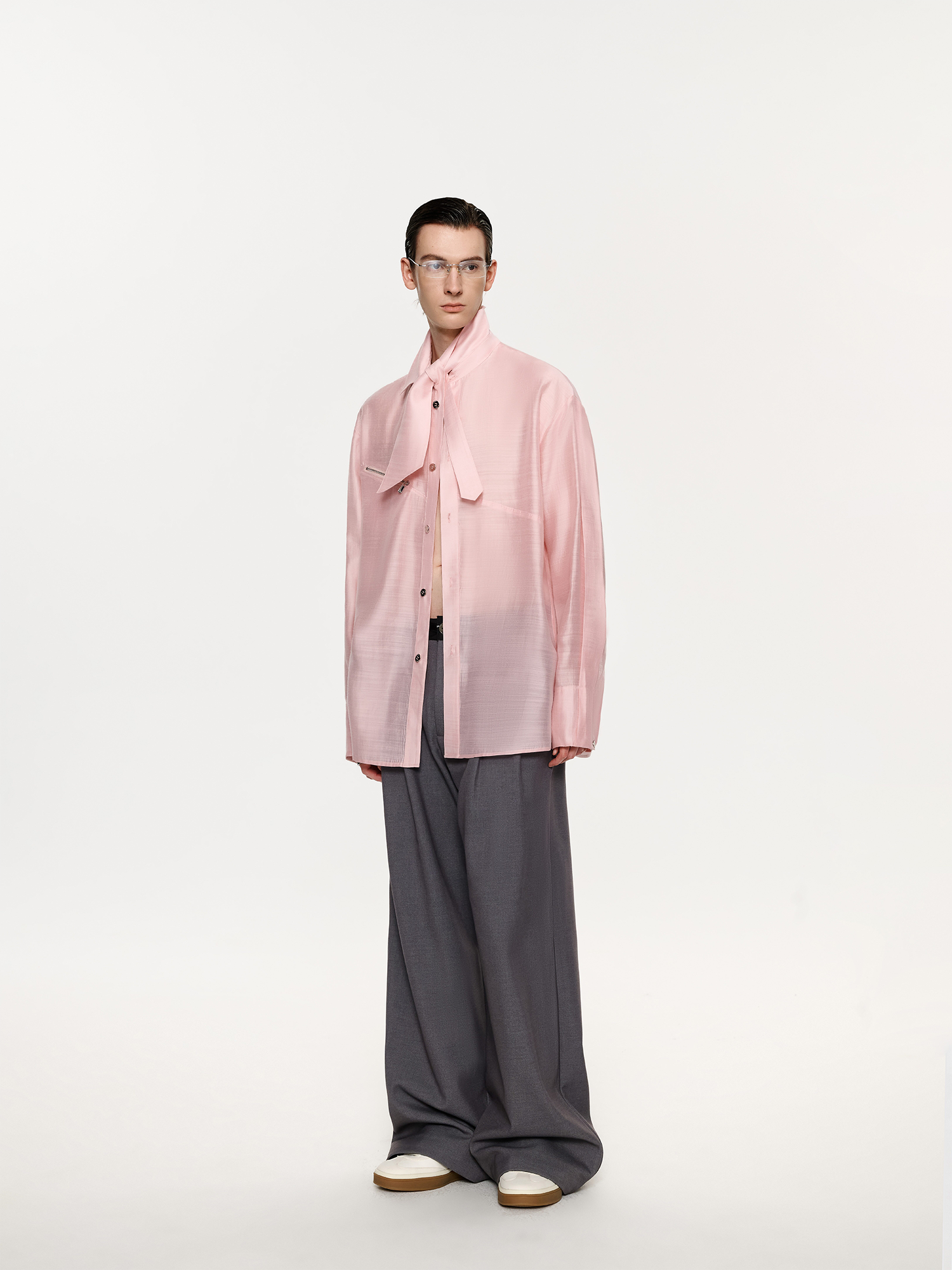 TIWILLTANG Structured Zip-Tie Tencel Shirt-Shirt-S-White-Free Shipping Leatheretro