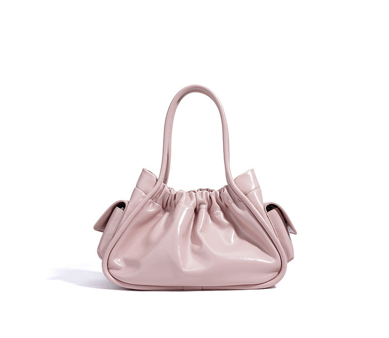 Minimalist Solid Color Bucket Bag-Shoulder Bags-Pink purple-Free Shipping Leatheretro