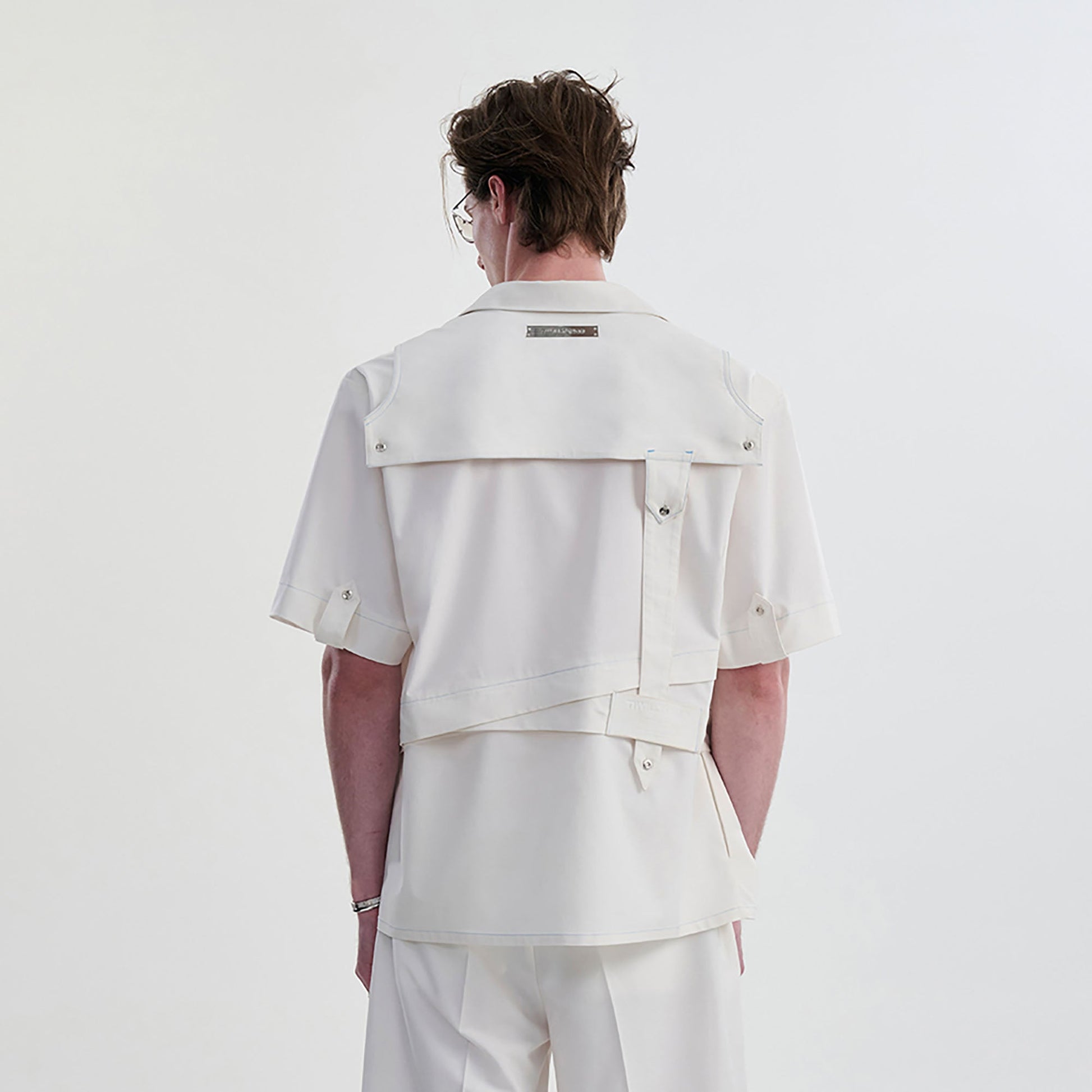 TIWILLTANG Contrast Stitch Detachable Shirt-Shirt-S-Free Shipping Leatheretro