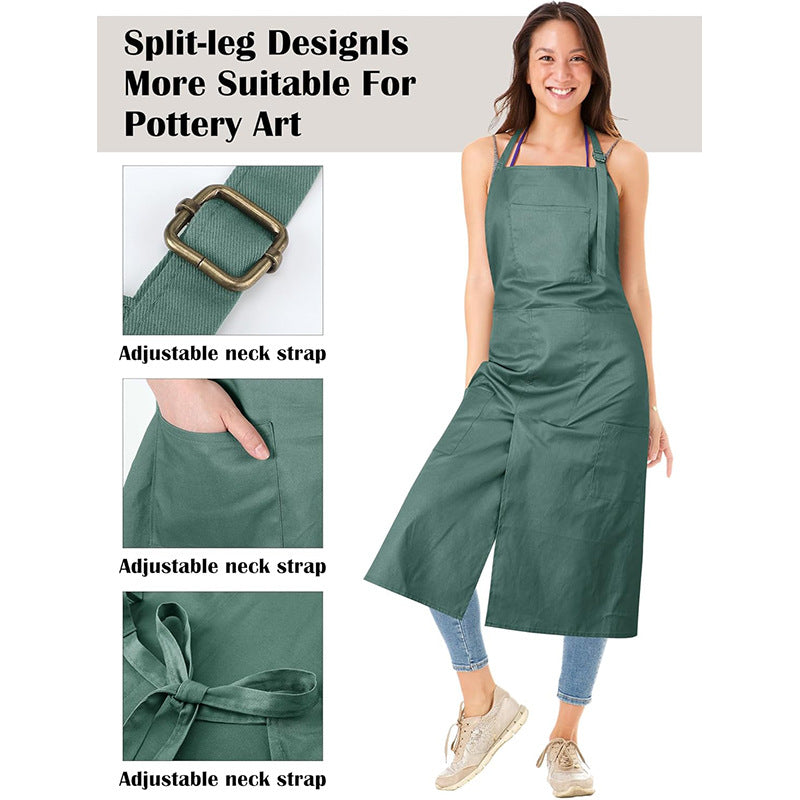 Waterproof & Oil-Resistant Polyester Apron-Apron-Black + Blue-Free Shipping Leatheretro