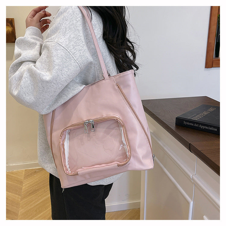 Women's Large Tote Backpack-White-Free Shipping Leatheretro