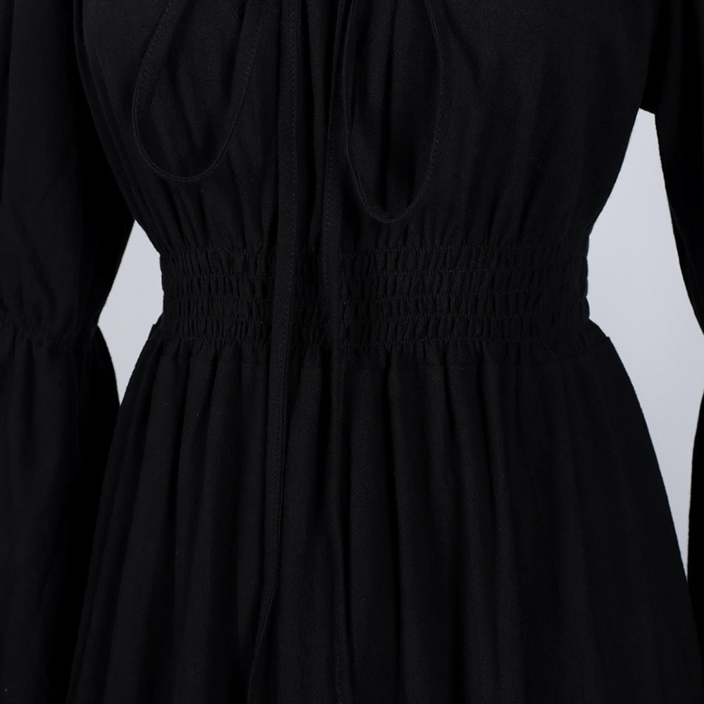 Medieval Vintage Royal Court Dress-Black-S-Free Shipping Leatheretro