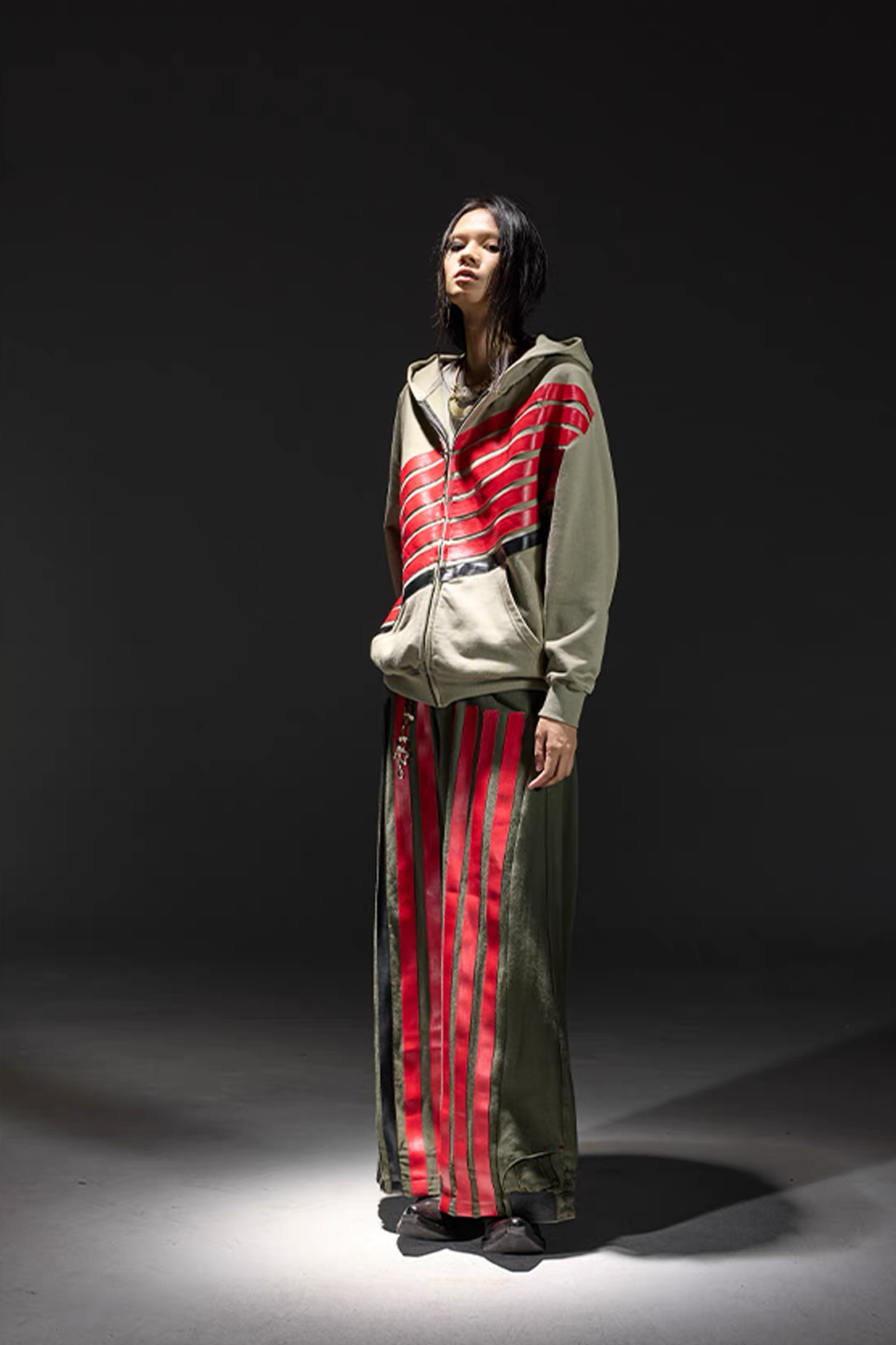 NOTHINGNESS WORLD Four-Stripe Wide-Leg Sweatpants-Pants-S-Black-Free Shipping Leatheretro