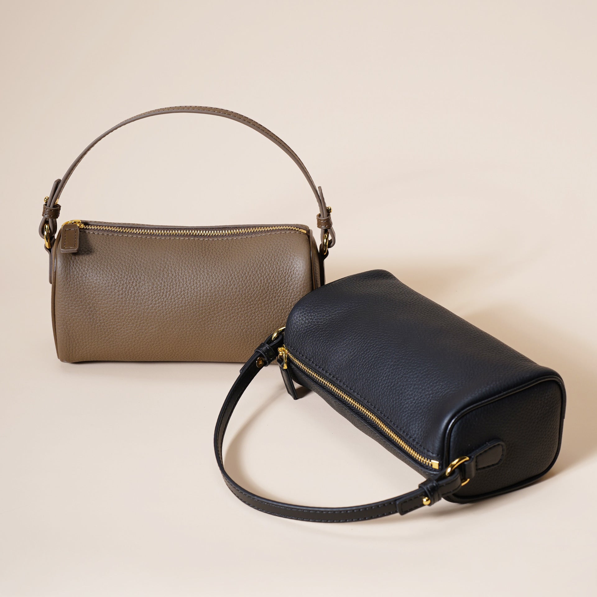 Genuine Leather Women's Bag-深灰-19*10*8cm-Free Shipping Leatheretro