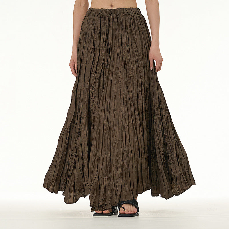 Flowy Plus Sizes Skirts-Skirts-Coffee-One Size-Free Shipping Leatheretro
