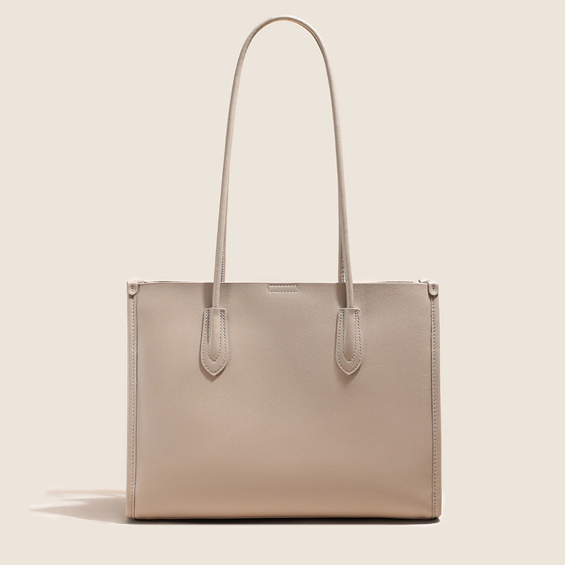 Women Genuine Leather Tote Bag Shoulder Purse with Large Capacity-Handbags-E-Free Shipping Leatheretro