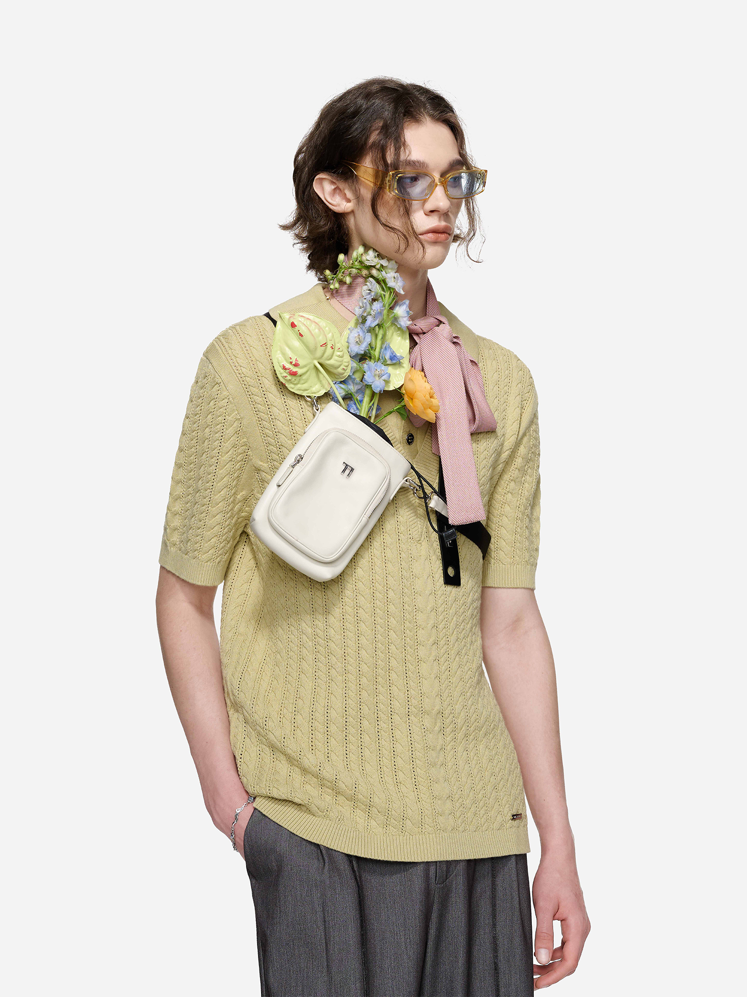 TIWILLTANG Layered Cable-Knit Openwork T Shirt-T Shirt-S-Free Shipping Leatheretro