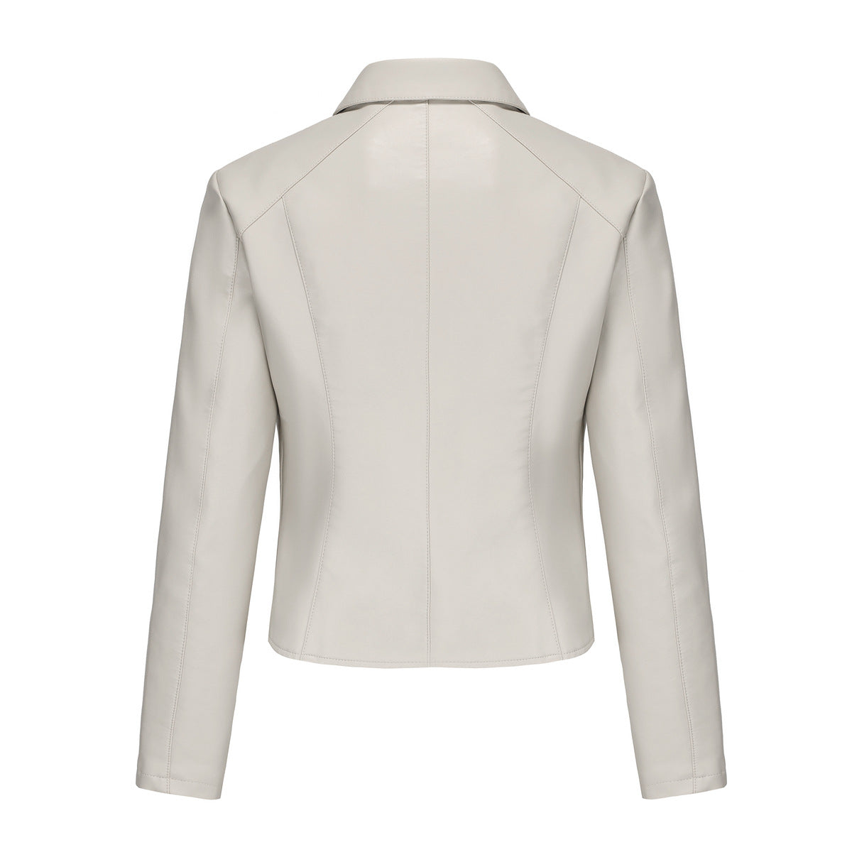 Stylish Rivet Button Leather Jacket-black-S-Free Shipping Leatheretro