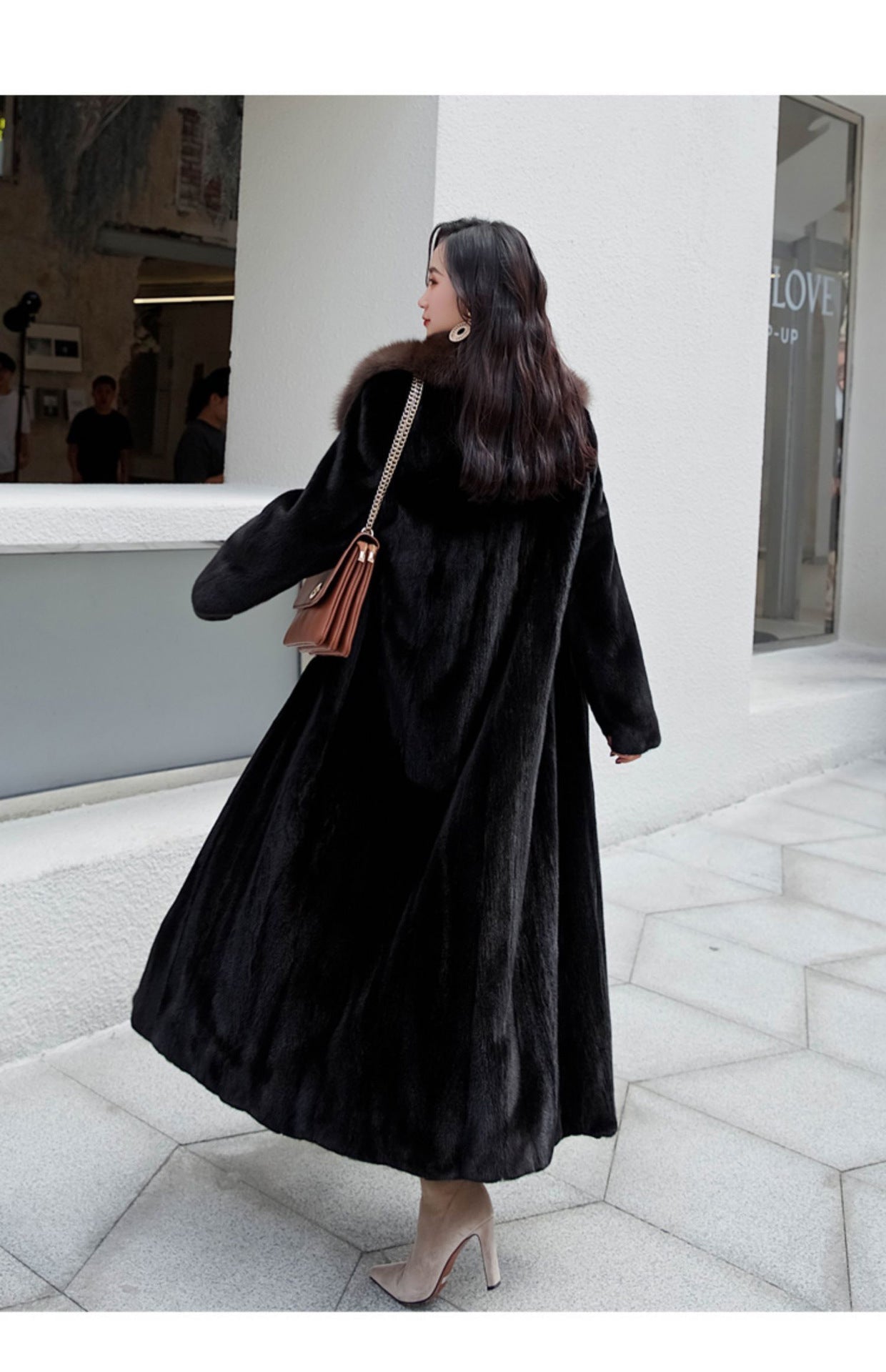 Luxurious Faux Fur Long Winter Overcoats for Women-Outerwear-Black-S-Free Shipping Leatheretro