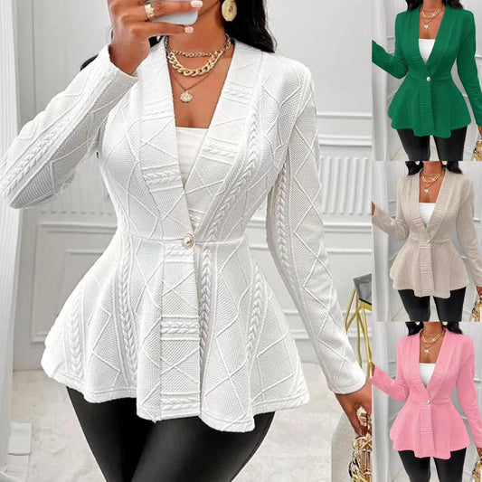 Fashion Knitted Jacket Coats-Coats & Jackets-White-S-Free Shipping Leatheretro