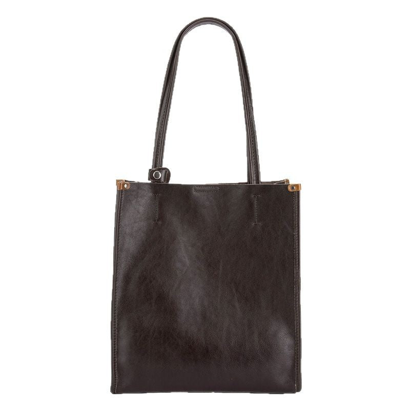 Full-Grain Cowhide Vintage Shoulder Bag-Handbags-Black-Free Shipping Leatheretro