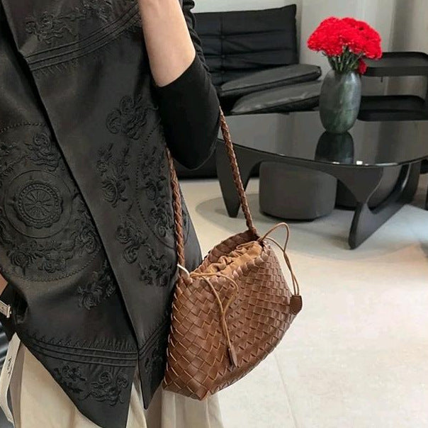 Retro Genuine Leather Woven Handbag for Women-Handbags-Ivory-Free Shipping Leatheretro