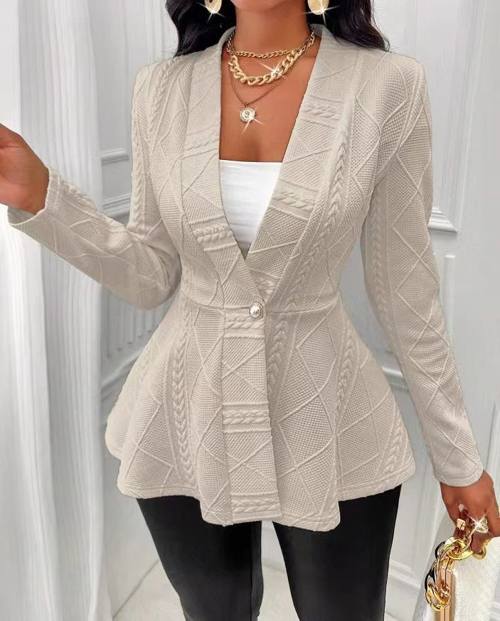 Fashion Knitted Jacket Coats-Coats & Jackets-Khaki-S-Free Shipping Leatheretro